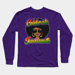 CELEBRATE JUNETEENTH WOMENS Long Sleeve T-Shirt